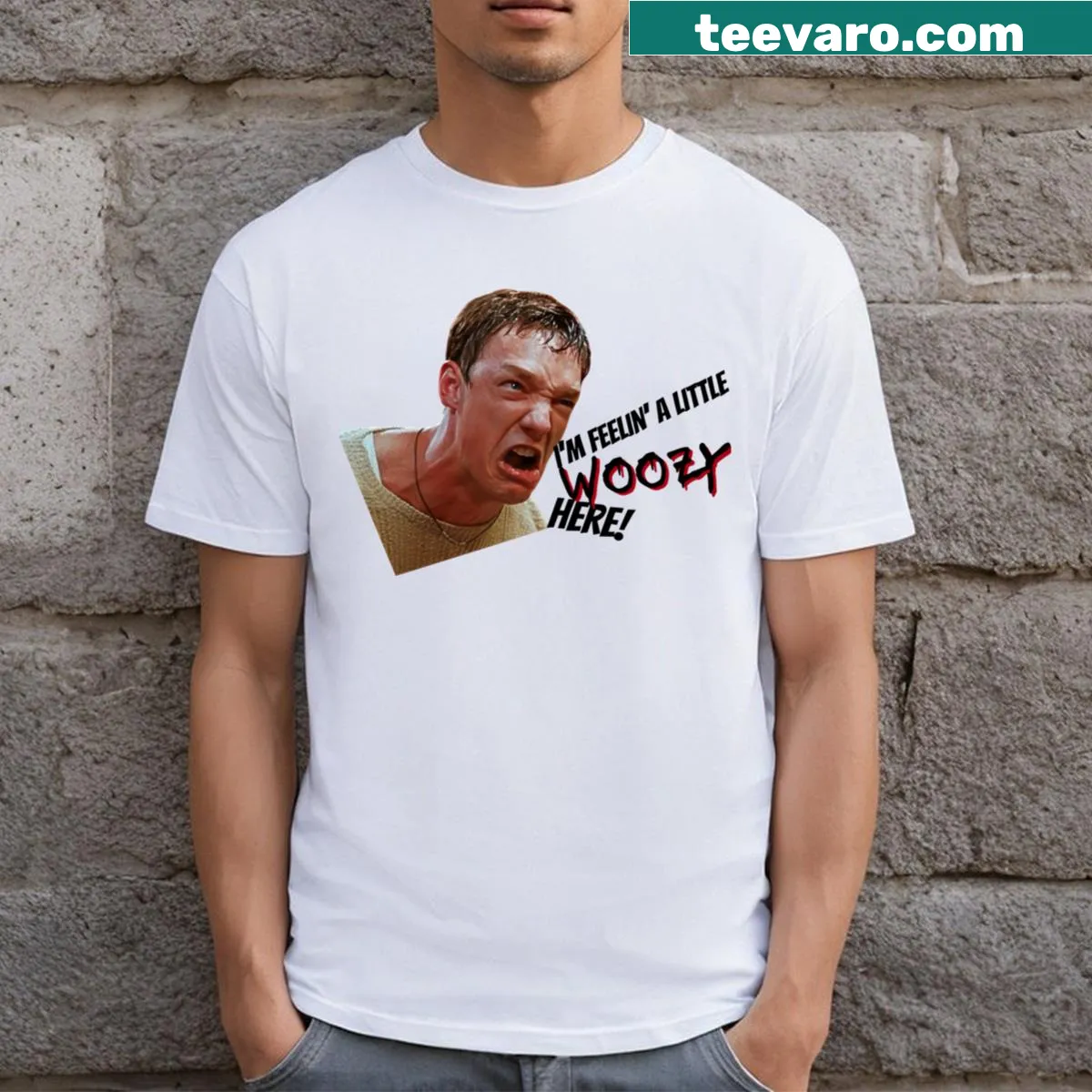 Illustration of Stu Macher from Scream movie on t-shirt — on a men's t-shirt