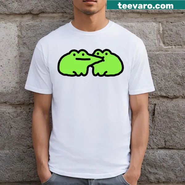 Cartoon t-shirt featuring a charming illustration of a frog