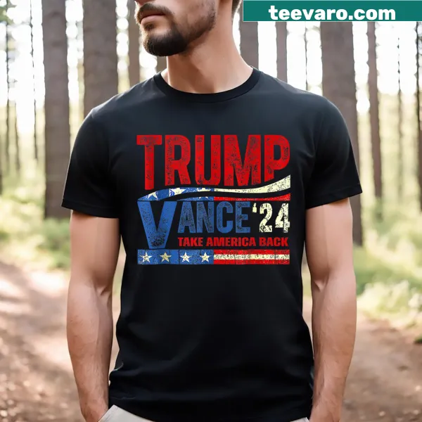 Retro stripe Trump and J.D. Vance graphic T-shirt