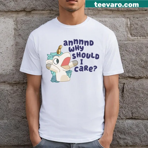 Playful unicorn-horse hybrid graphic on a t-shirt