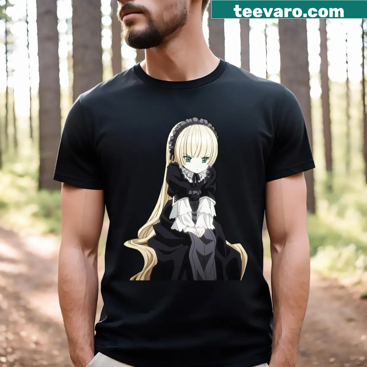 Stylish t-shirt featuring Victorique De Blois from Gosick — on a men's t-shirt
