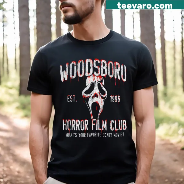 Ghostface graphic on horror-themed T-shirt