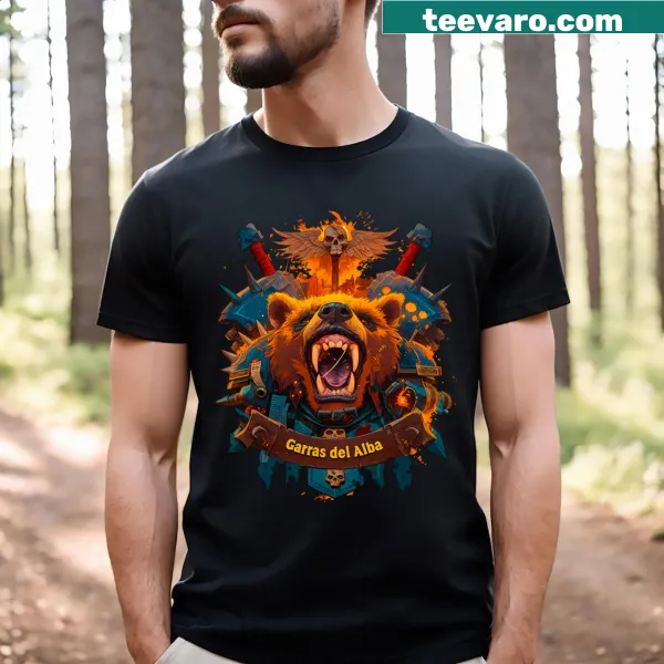 Illustrative Space Marine t-shirt with bear claws design for gamers