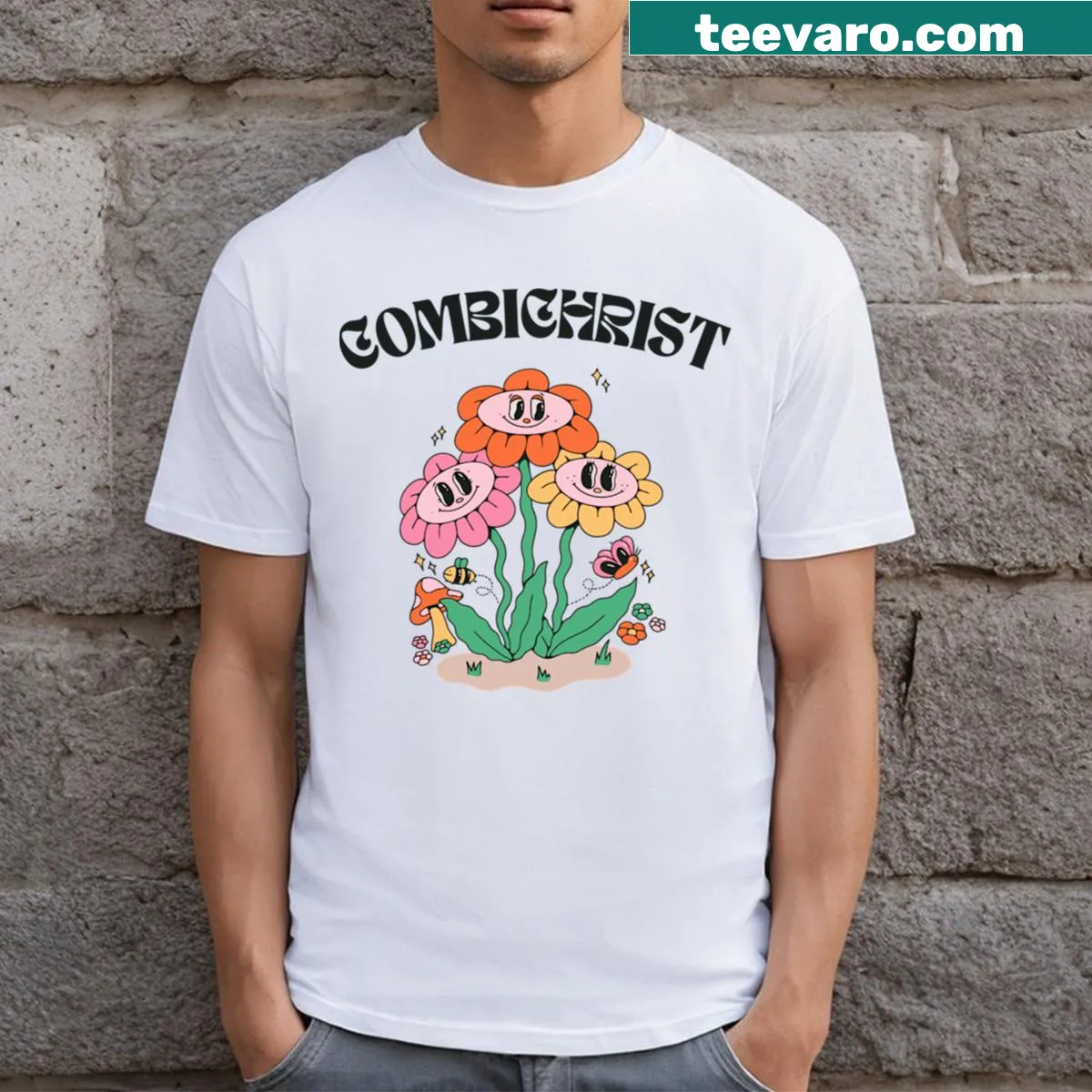 T-shirt featuring the iconic Combichrist logo — on a men's t-shirt