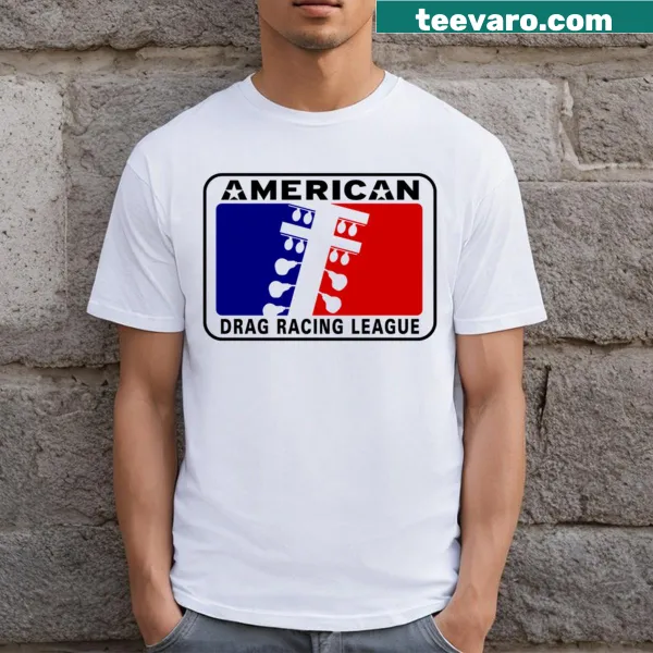 Dynamic drag racing themed T-shirt with bold graphics