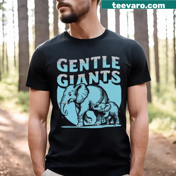 Heartwarming illustration of an elephant family on a T-shirt