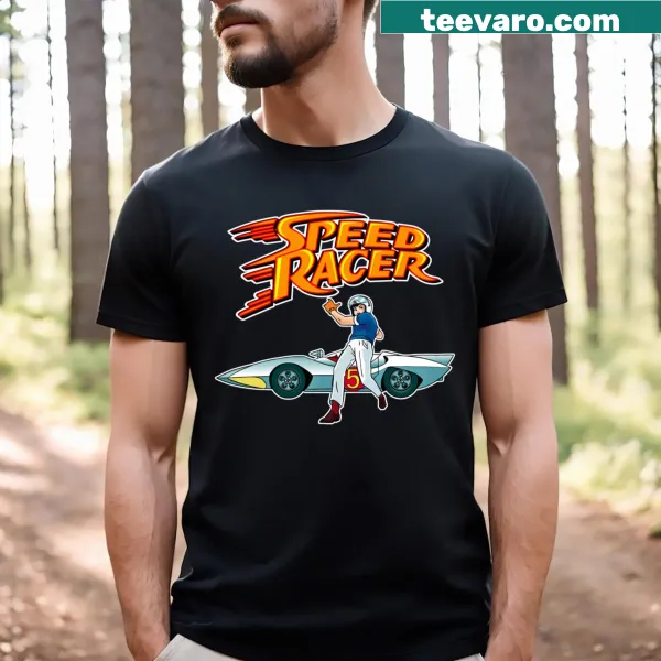 Go Speed Racer logo on a T-shirt