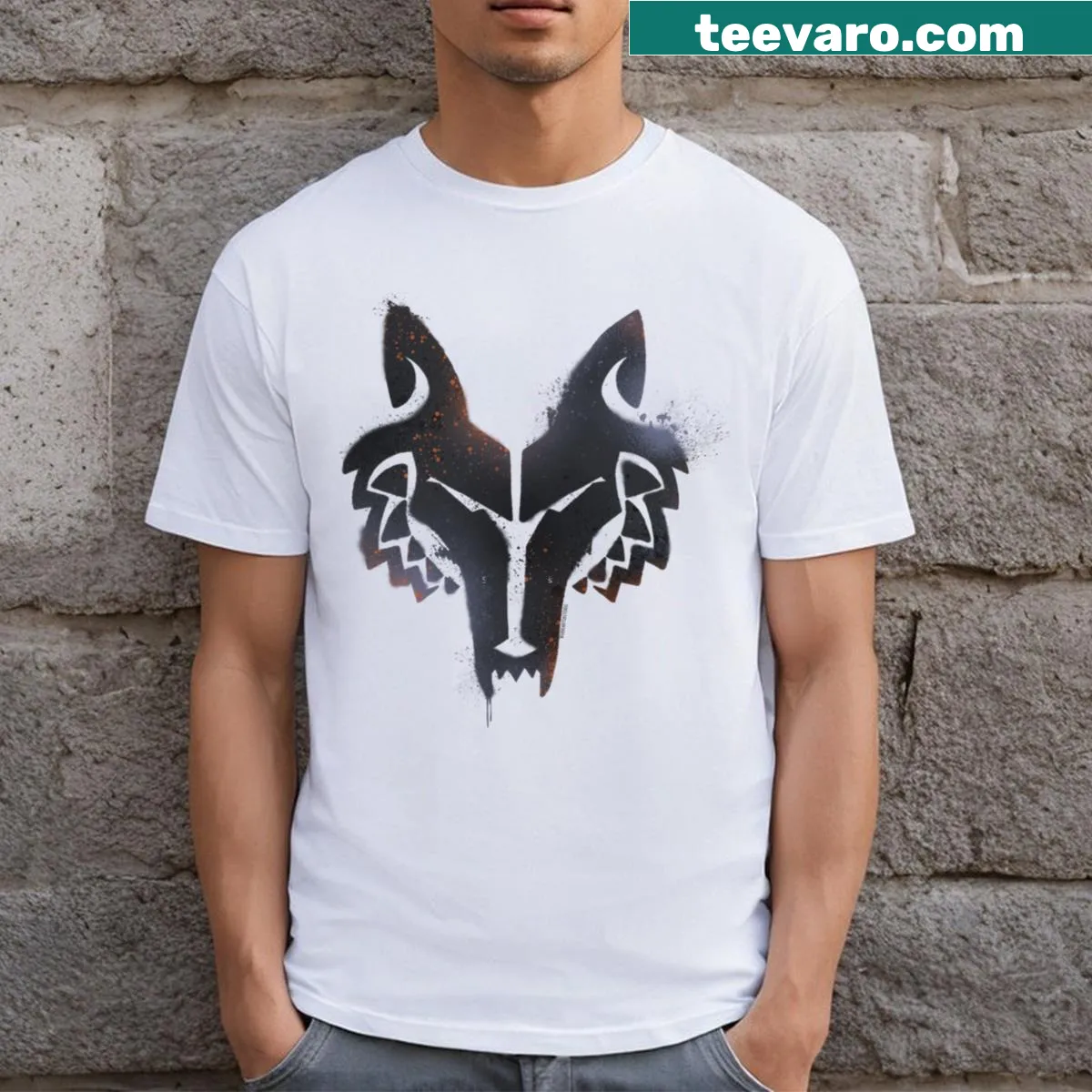 Grey Wolfpack squad logo inspired by Sabine Wren — on a men's t-shirt