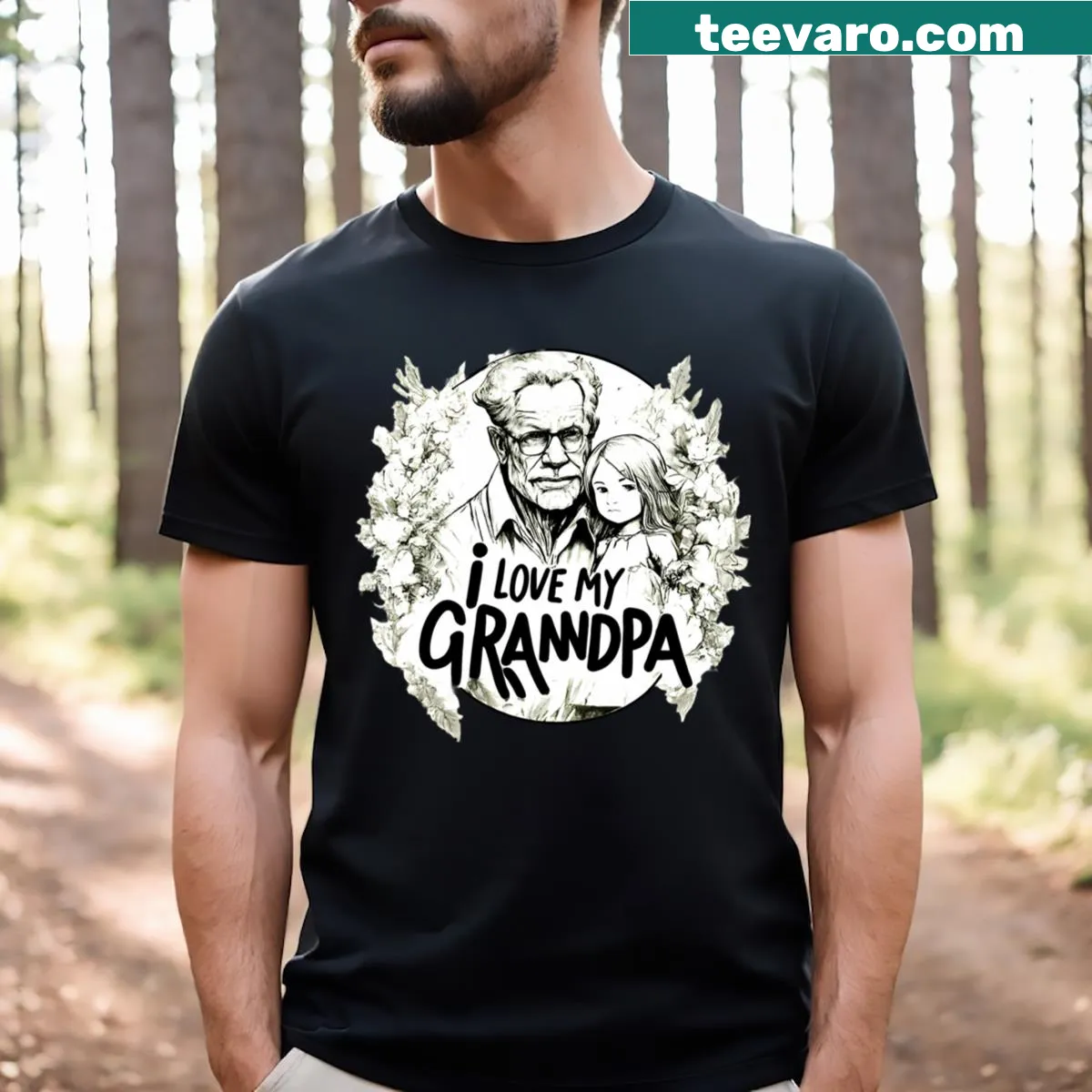Heartfelt typography design expressing love for grandpa on a T-shirt — on a men's t-shirt