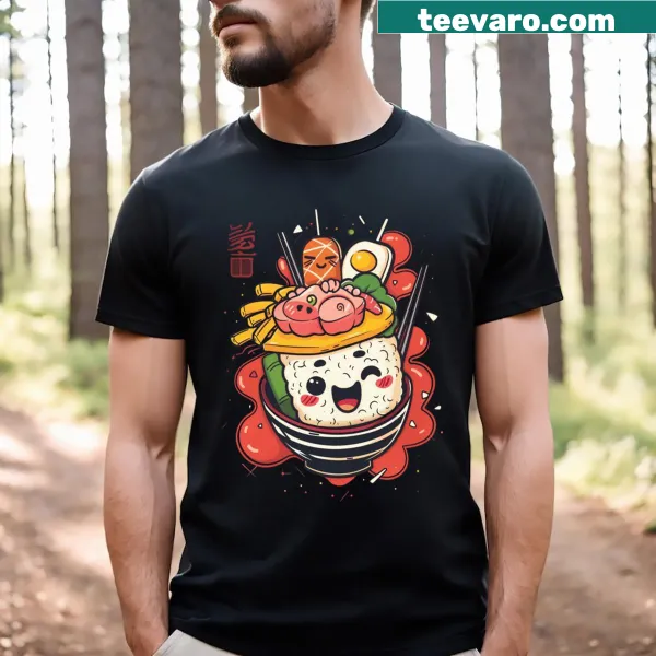 Cute cartoon dessert graphic on T-shirt