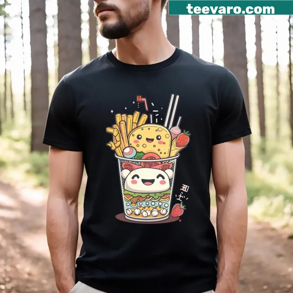 Cute cartoon ice cream graphic on T-shirt