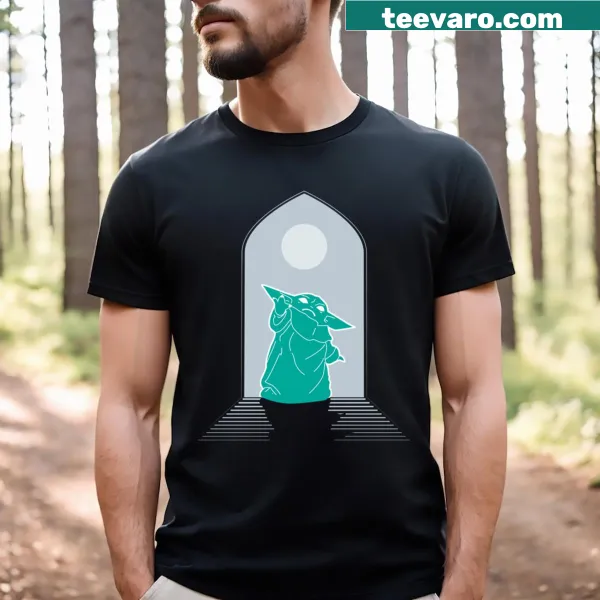 Cartoon-style t-shirt featuring an adorable character inspired by Yoda