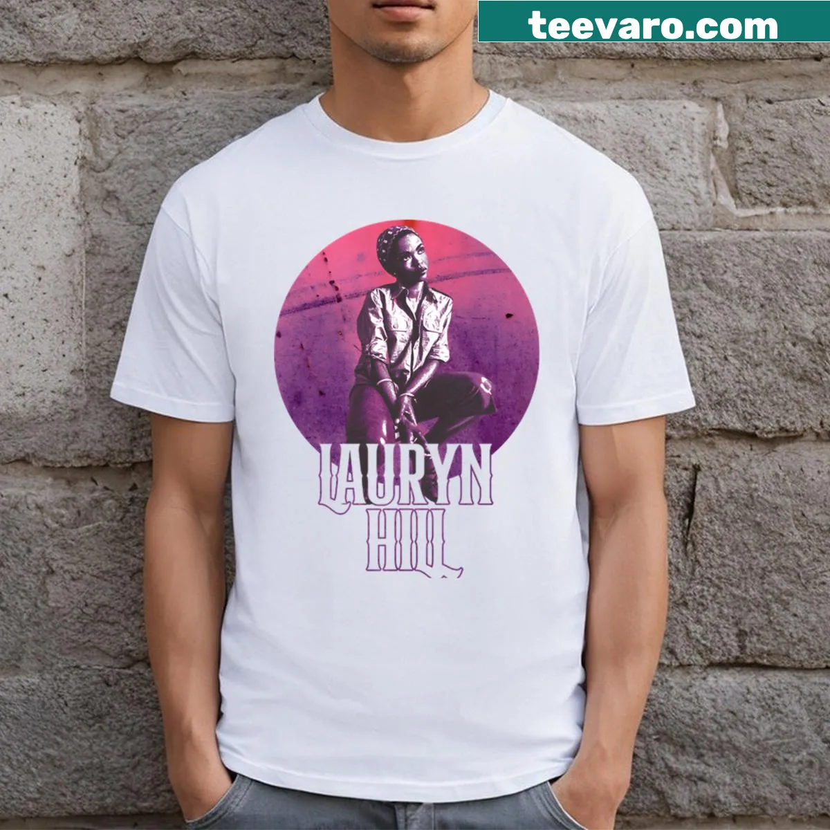Vintage-style music fan t-shirt featuring album and tour logo — on a men's t-shirt