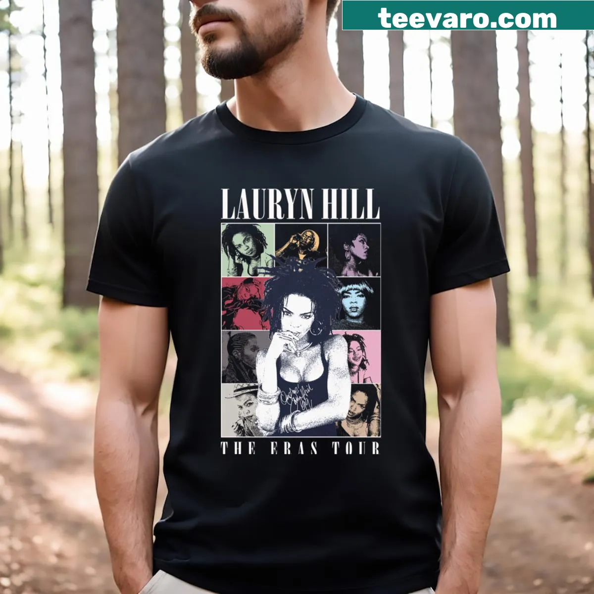 Vintage style T-shirt featuring a classic album logo for music fans. — on a men's t-shirt