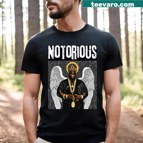 Bold typography Notorious design t-shirt with striking text