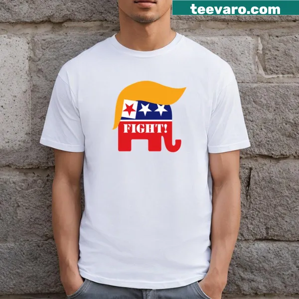 Graphic T-shirt featuring a Republican elephant with humorous elements