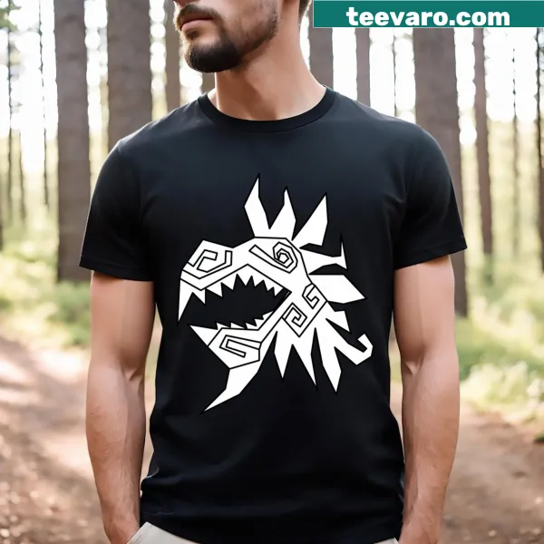 Illustration of the Quetzalcoatl serpent on a casual T-shirt