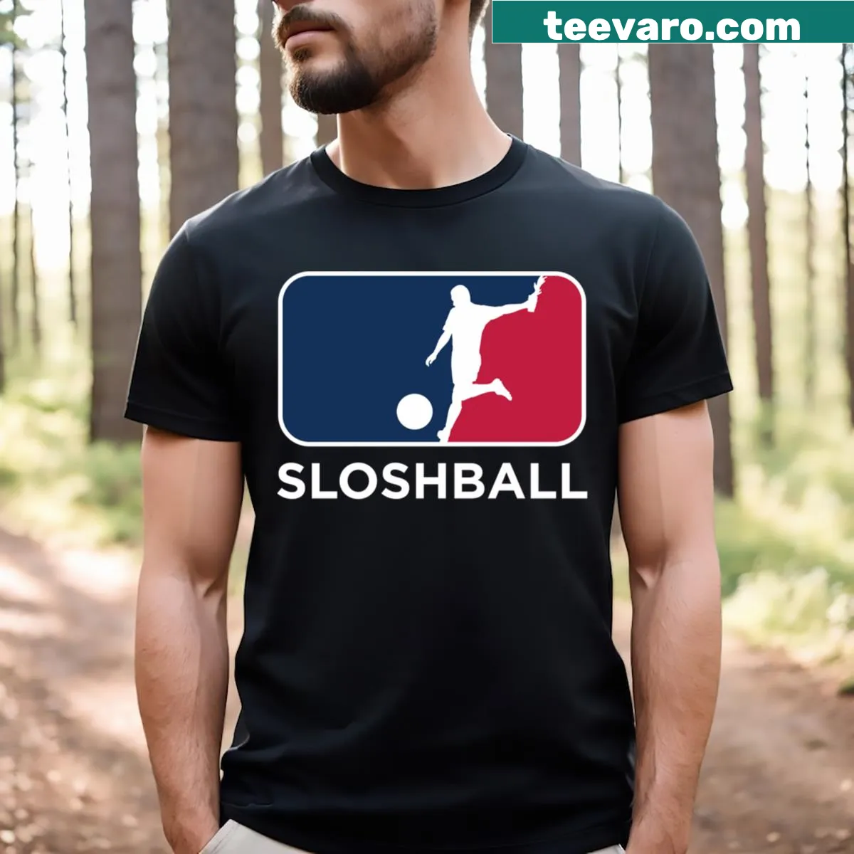 Parody logo of the Sloshball League on an essential t-shirt. — on a men's t-shirt