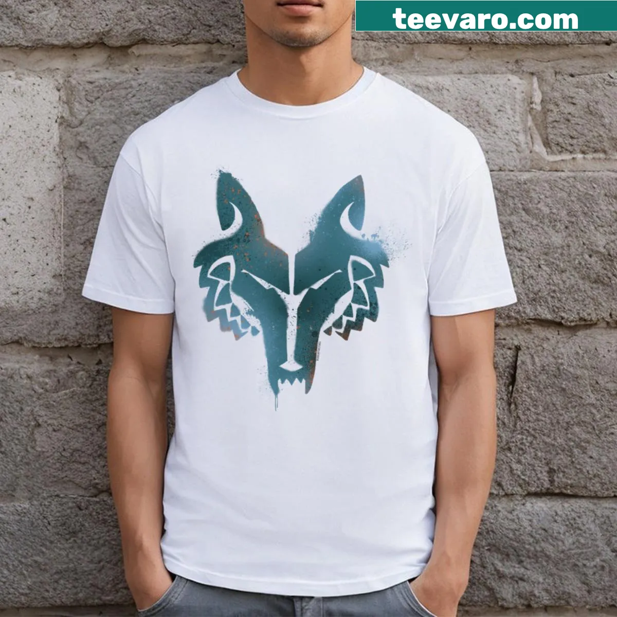 Teal Wolfpack 401st Squad logo t-shirt inspired by Sabine Wren — on a men's t-shirt