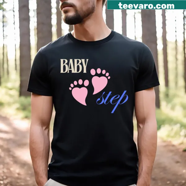 Hand-lettered T-shirt with 'Tiny Toes Giant Leaps' design