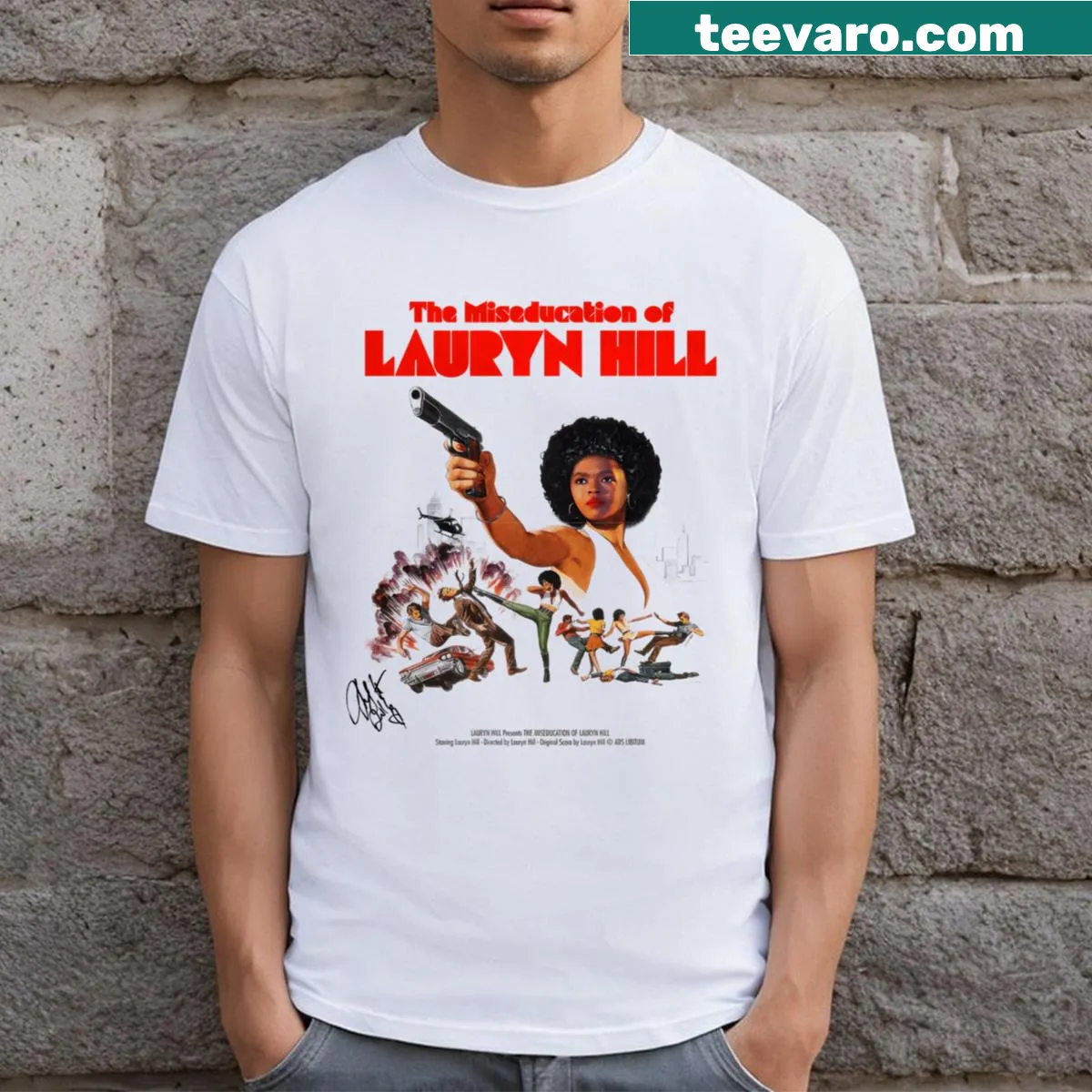 Vintage T-shirt with a singer's album fan logo — on a men's t-shirt
