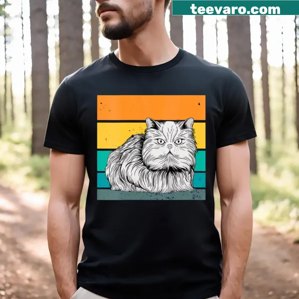 Fluffy cartoon cat design V-neck T-shirt for women