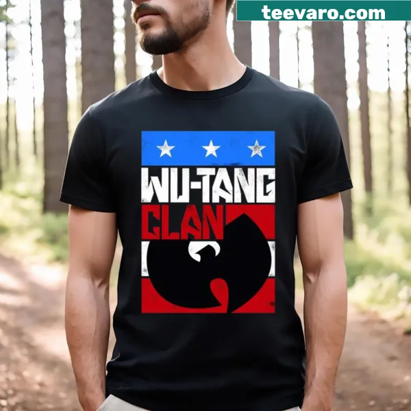 Iconic Wu Tang Clan logo printed large on a T-shirt