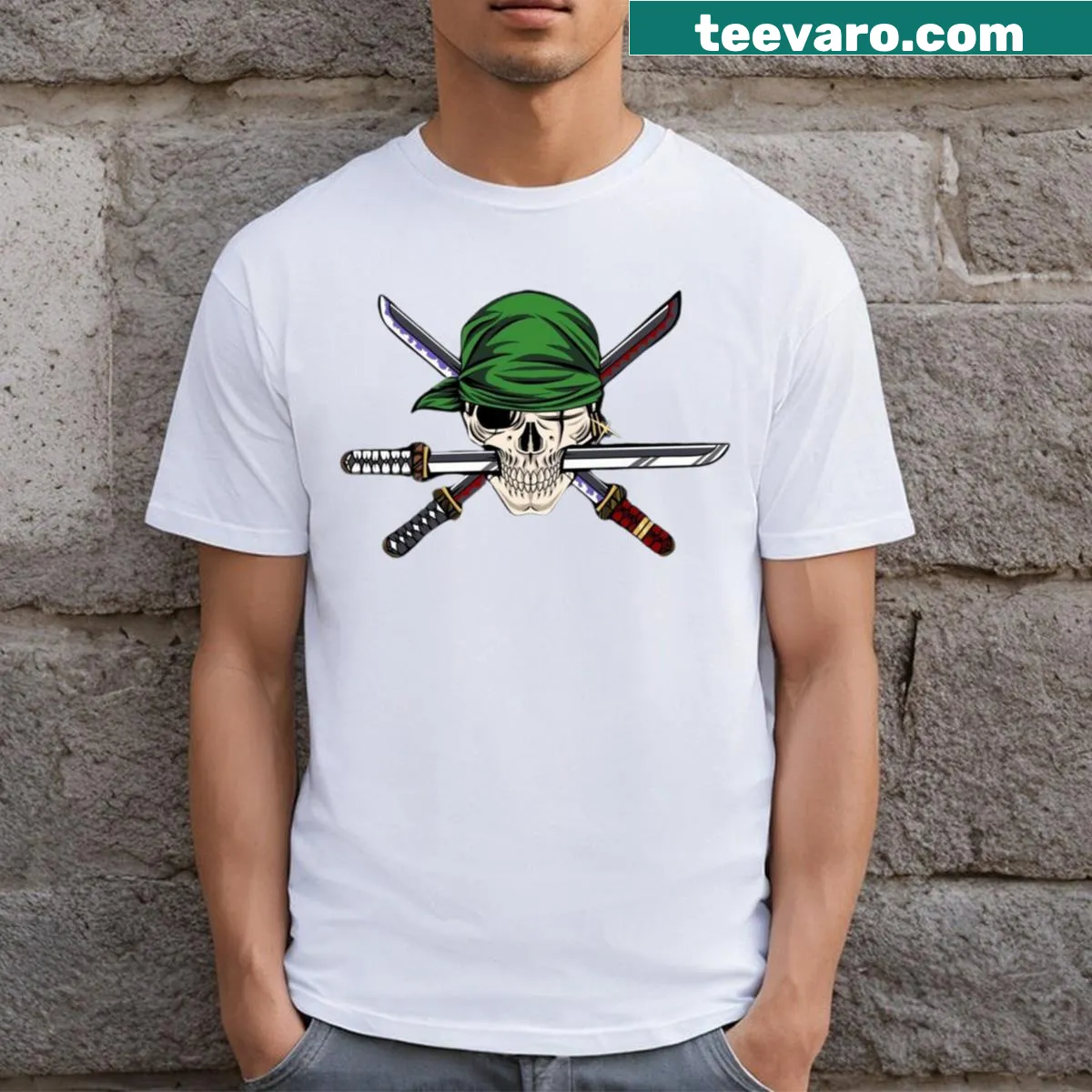 Distinctive Zoro logo printed on a casual T-shirt — on a men's t-shirt
