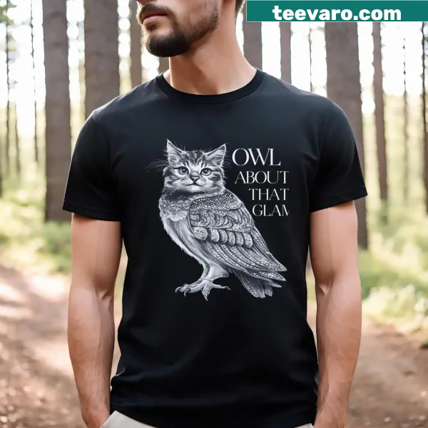 Funny owl graphic with text on a t-shirt