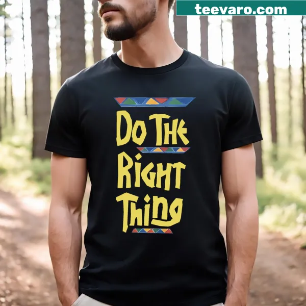 Bold typography t-shirt with the phrase 'Dotherightthing'