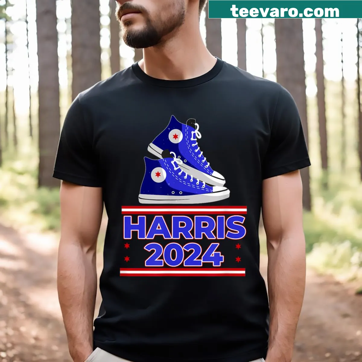 Meme-inspired Kamala Harris 2024 election T-shirt — on a men's t-shirt