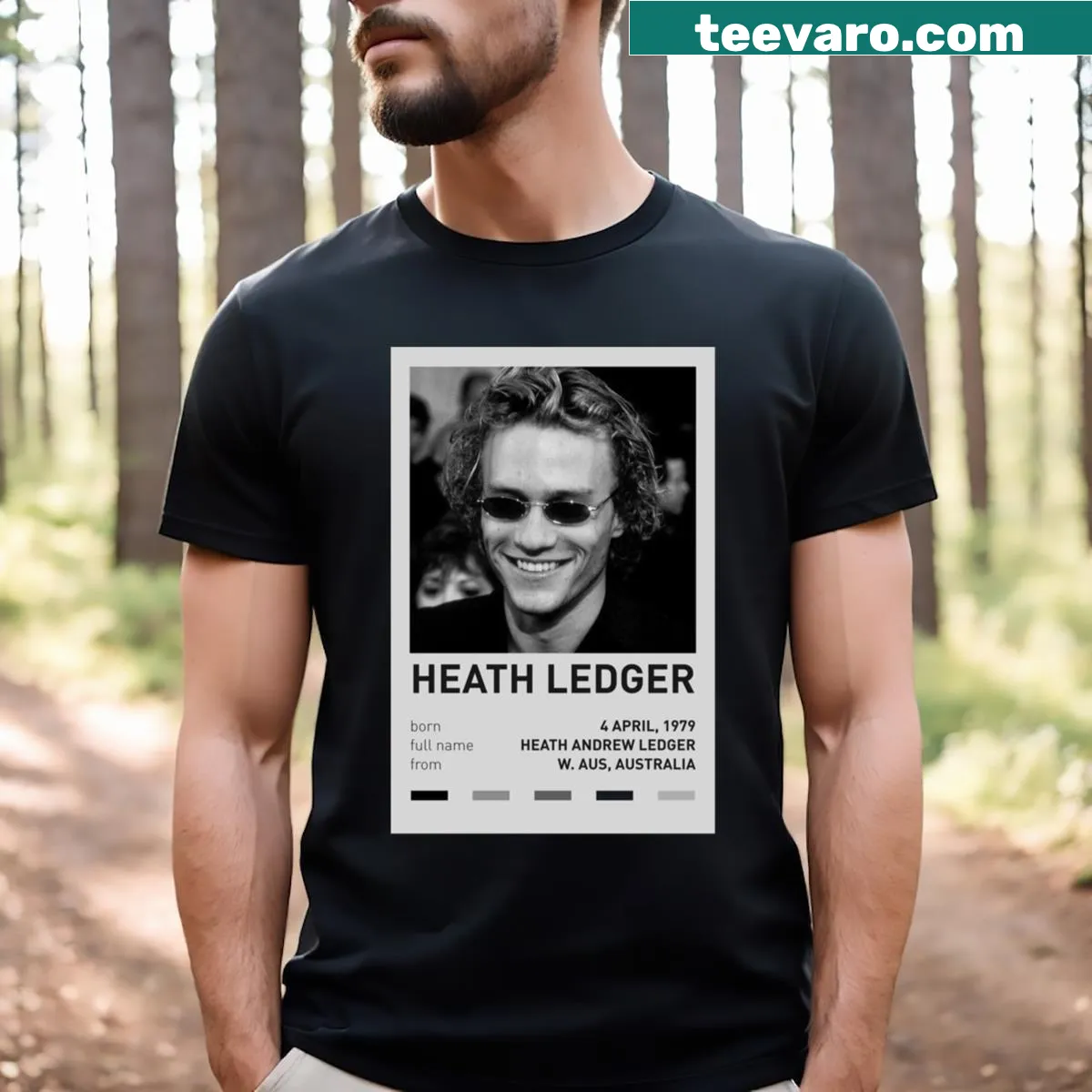 Heath Ledger aesthetic poster-inspired T-shirt — on a men's t-shirt