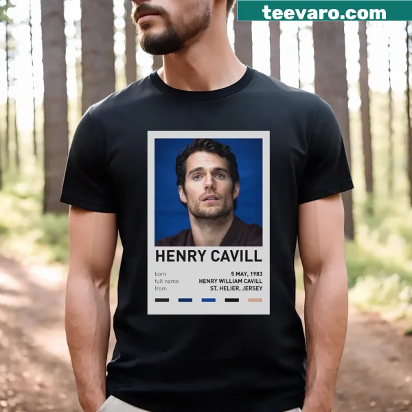 Aesthetic poster t-shirt featuring Henry Cavill's graphic design