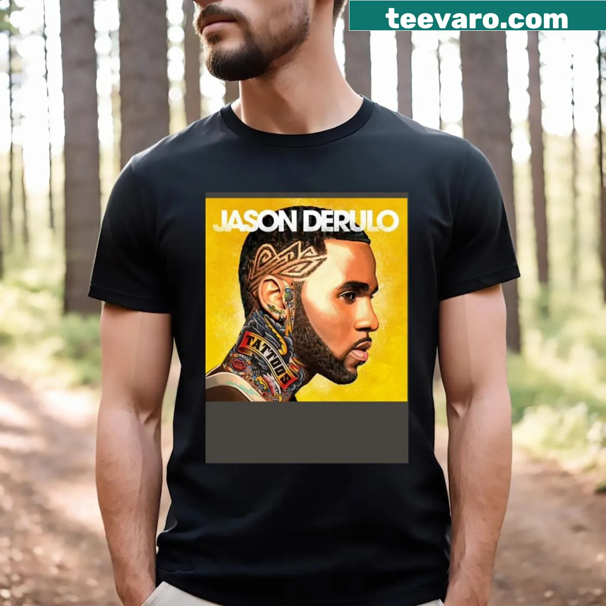 Artistic portrait T-shirt inspired by Jason Derulo — on a men's t-shirt