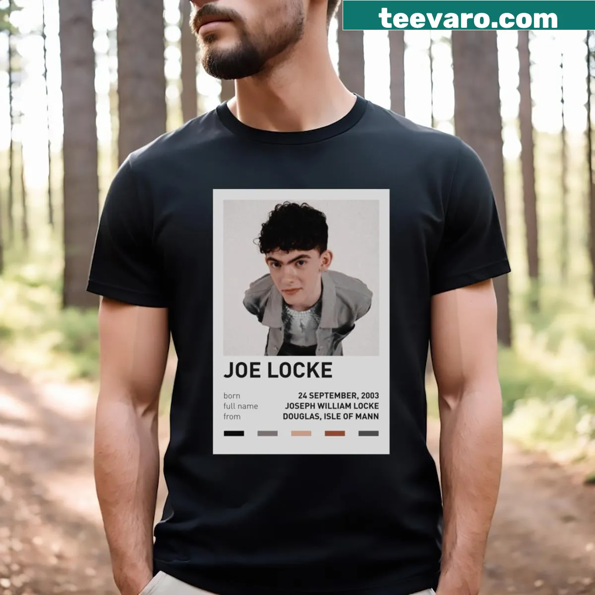 Joe Locke aesthetic poster graphic on a stylish T-shirt — on a men's t-shirt