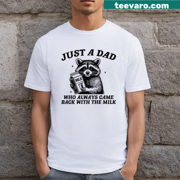 Funny vintage-style T-shirt with raccoon and dad saying