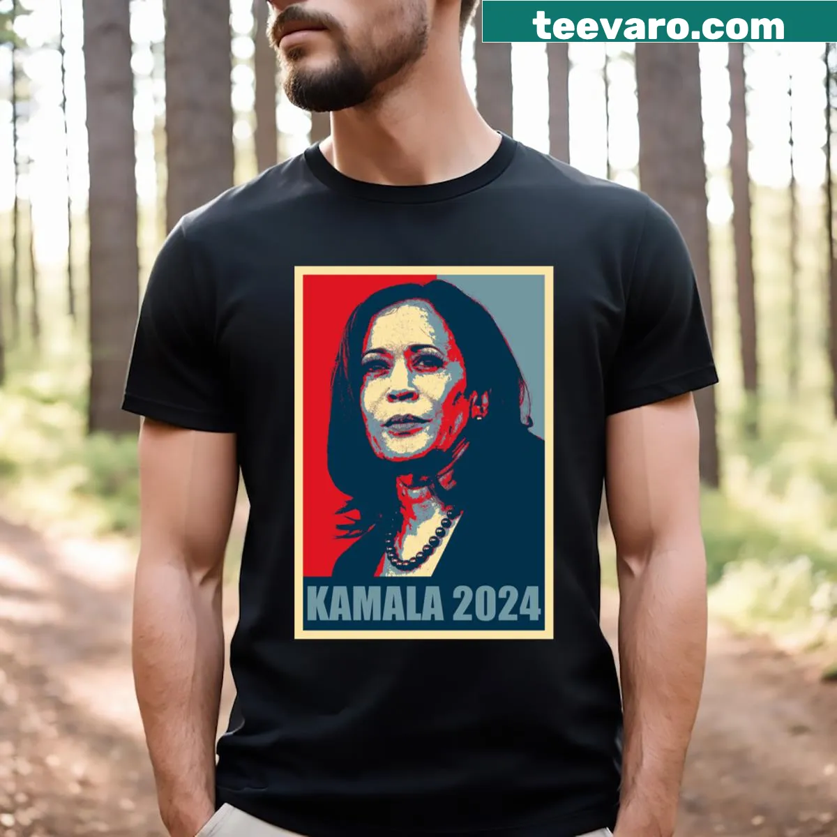 Kamala Harris 2024 Election T-shirt urging for votes — on a men's t-shirt
