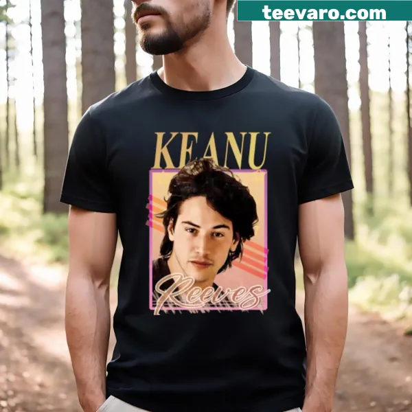 Retro art T-shirt featuring Keanu Reeves design