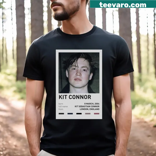Aesthetic T-shirt featuring 'Kit Connor' in playful typography