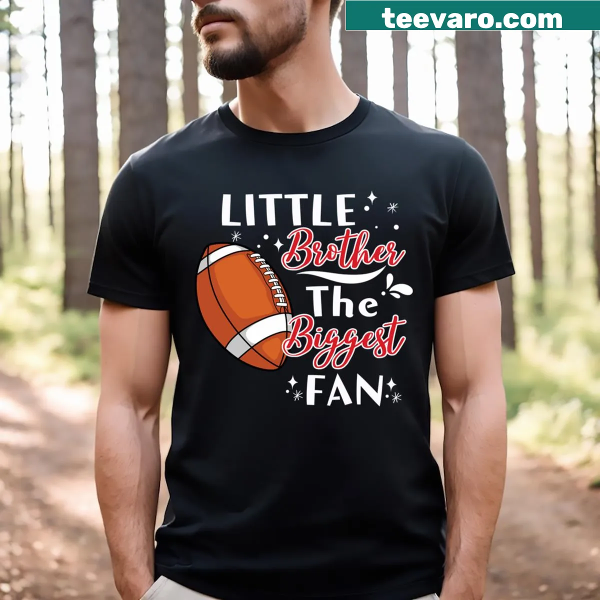 T-shirt for little brothers declaring 'The Great Fan' in bold text — on a men's t-shirt