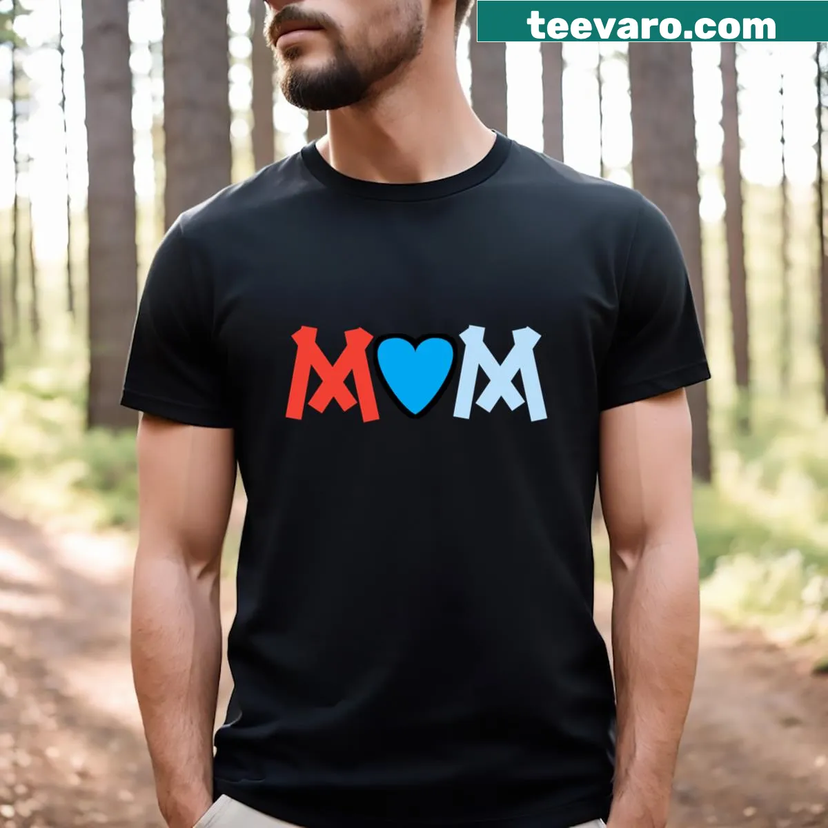 Printed t-shirt featuring sentimental mom quotes — on a men's t-shirt