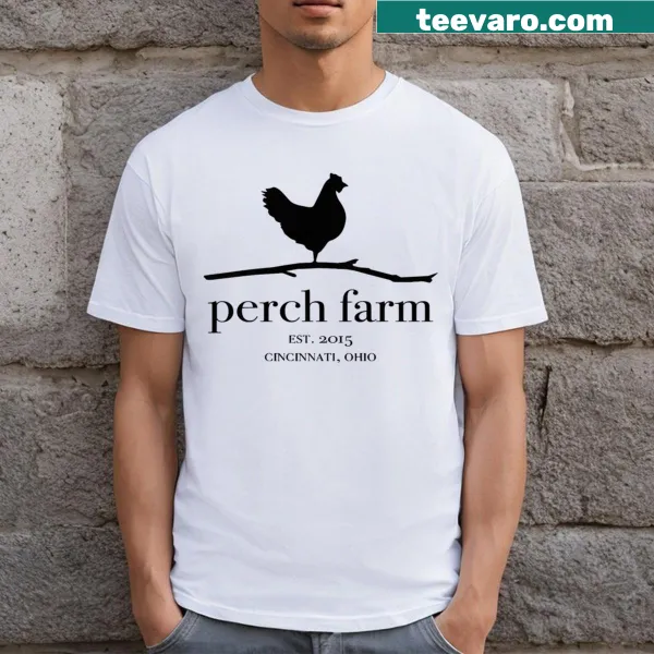 Vintage Perch Farm Store t-shirt with rustic typography