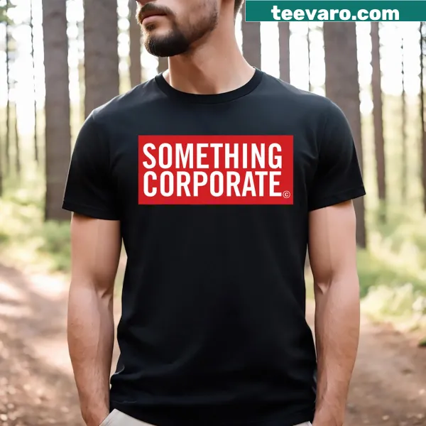 Something Corporate logo printed on a casual T-shirt
