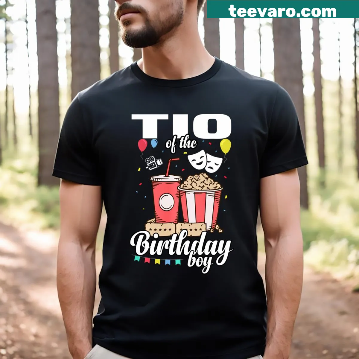 T-shirt for the 'Tio Of The Birthday Boy' celebrating family ties. — on a men's t-shirt