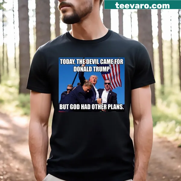 T-shirt with bold text about faith and political commentary