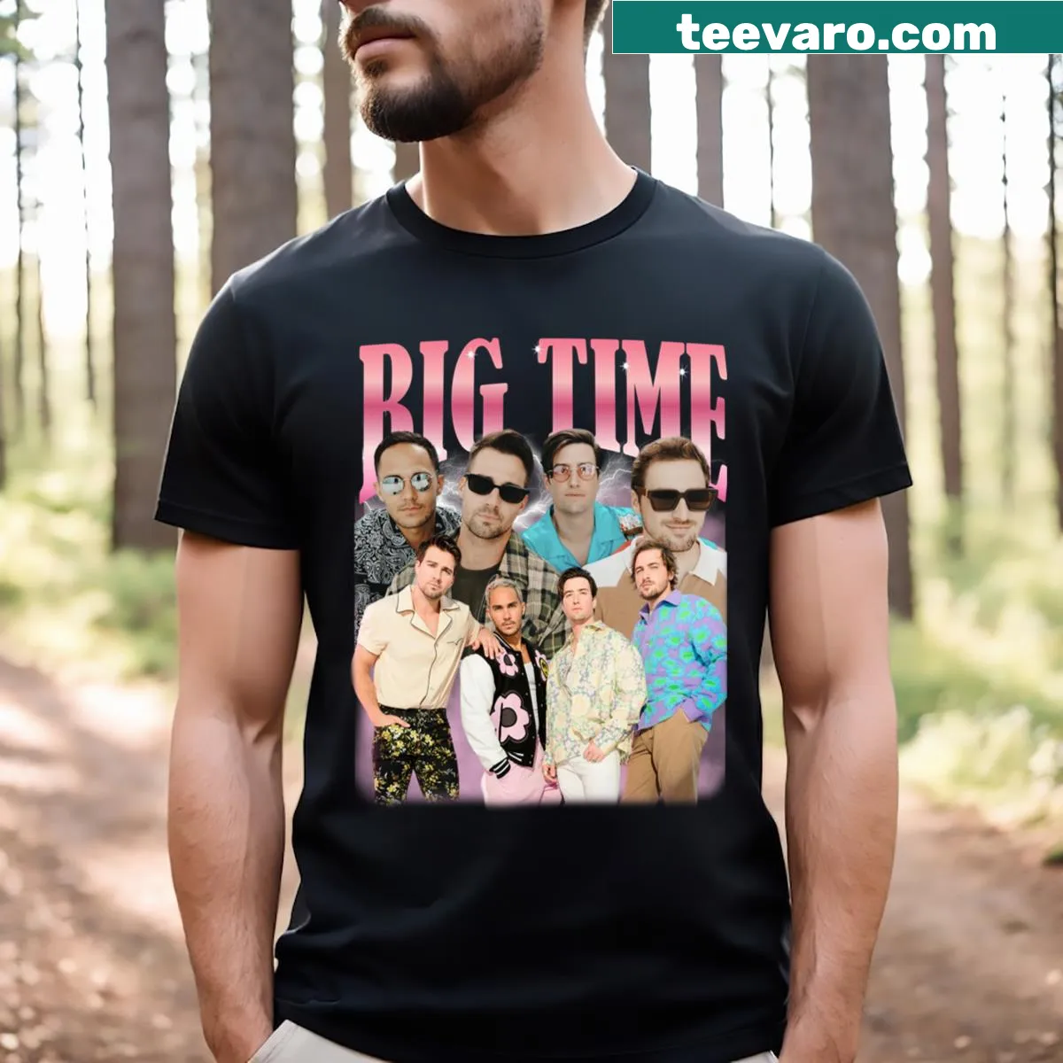 Vintage-style band logo t-shirt with a nostalgic design — on a men's t-shirt