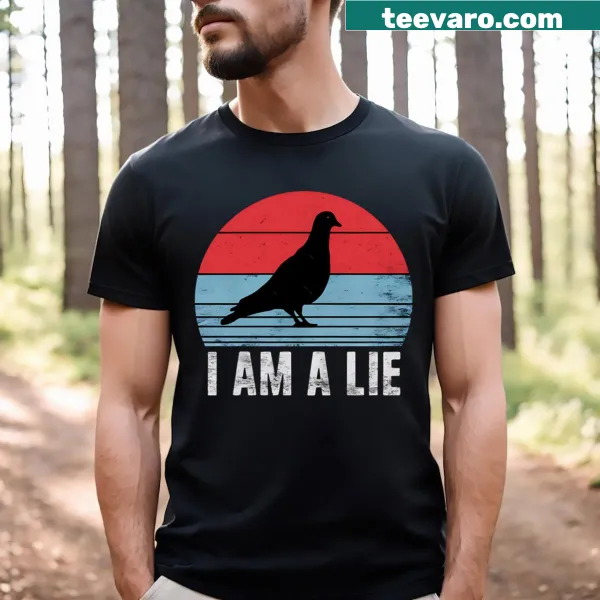 Vintage-style t-shirt with 'I Am A Lie Bird' saying and cute design