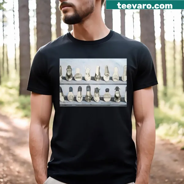 T-shirt with abstract hand-lettered design inspired by Wayne Thiebaud