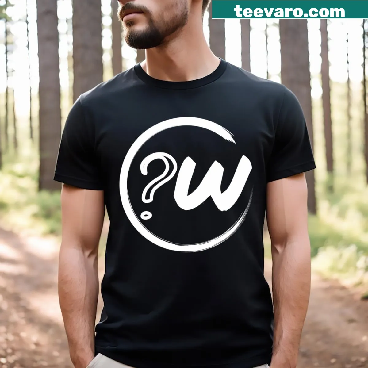 Whimsical Wally logo T-shirt design — on a men's t-shirt
