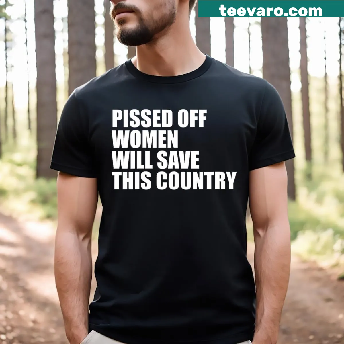 V-neck T-shirt with bold voting message related to Roe v. Wade — on a men's t-shirt